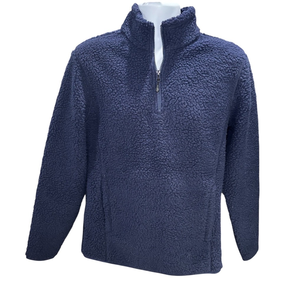 Amazon Essentials Navy Blue Fleece Pullover Quarter Zip Men's Unisex XS‎ Pockets - Picture 3 of 9
